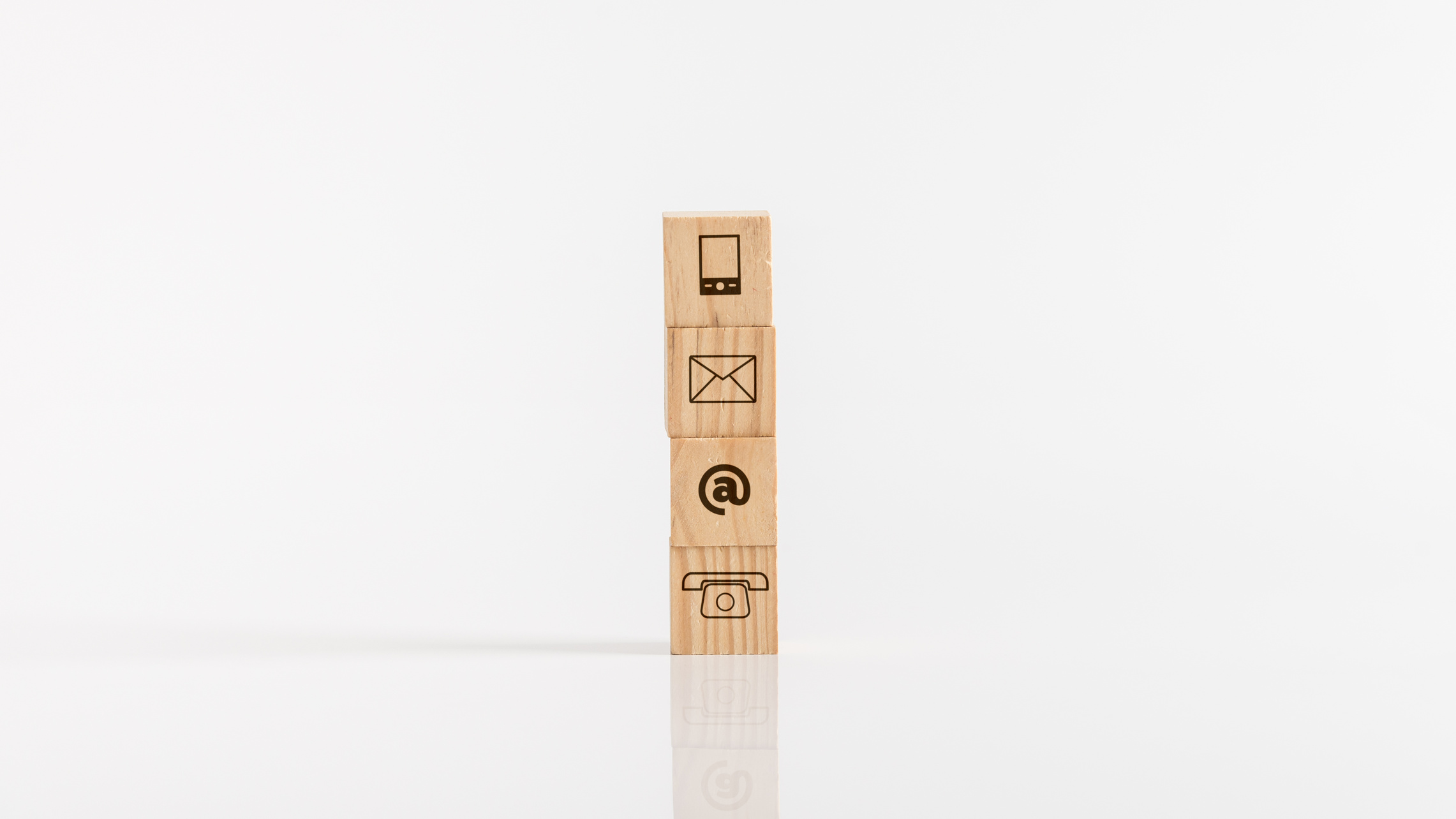 Wooden Blocks with Means of Communications Icons